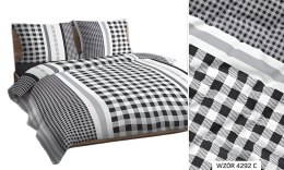 Poszewka bawełniana 40x40 szara czarna krata 4292 C bawełna Max