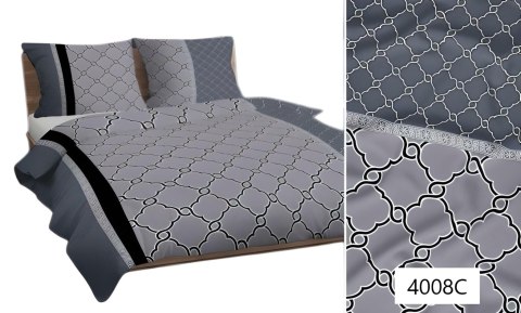 Poszewka bawełniana 40x40 szara grafitowa geometria 4008 C bawełna Max