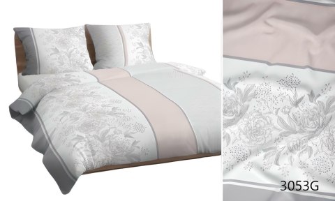 Poszewka bawełniana 40x40 szara pudrowa kwiaty 3053 G bawełna Max
