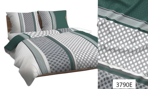 Poszewka bawełniana 40x40 szara zielona geometria 3790 E bawełna Max