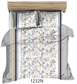 Poszewka bawełniana 40x40 szara żółta kwiatki 1232 N bawełna Max