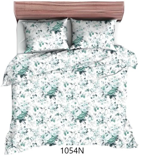 Poszewka bawełniana 70x80 biała miętowa róże 1054 N bawełna Max