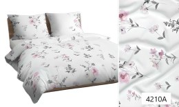 Poszewka bawełniana 70x80 biała różowa kwiatki 4210 A bawełna Max