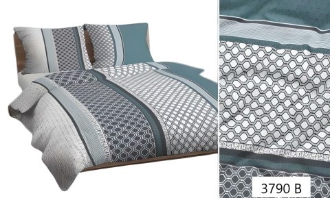 Poszewka bawełniana 70x80 szara miętowa geometria 3790 B bawełna Max