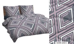 Poszewka bawełniana 70x80 szara pudrowa geometria 4293 C bawełna Max