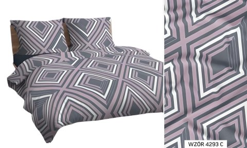 Poszewka bawełniana 70x80 szara pudrowa geometria 4293 C bawełna Max