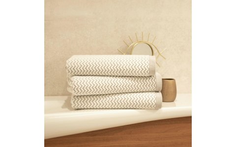 Ręcznik Lahti 70x140 beżowy zygzak 500 g/m2 Zwoltex 23