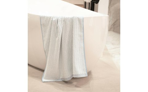 Ręcznik Lahti 70x140 niebieski zygzak 500 g/m2 Zwoltex 23