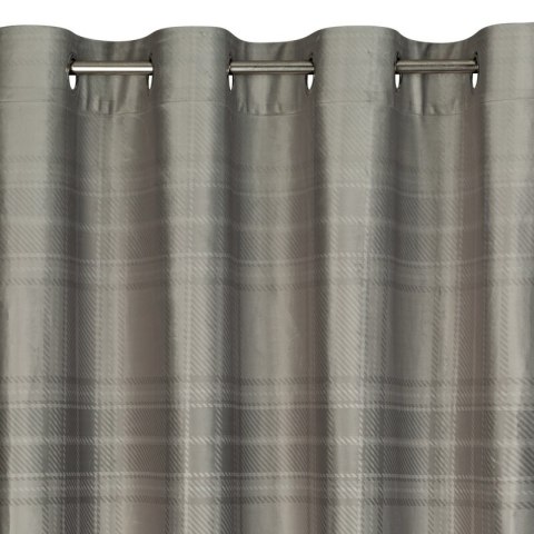 Zasłona 140x250 Holly świąteczna beżowa kratka welurowa gotowa na przelotkach Eurofirany