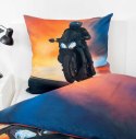 Pościel bawełniana 140x200 Moto pomarańczowa niebieska poszewka 70x90 H23