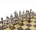 Wielkie ekskluzywne mosiężne szachy - Złocisto-srebrne - Łucznicy 44x44cm - S10BGS