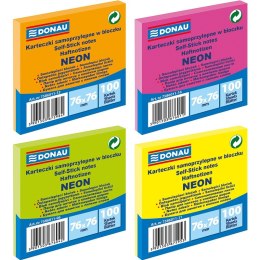Karteczki Donau 76x76mm neon żółte (100)