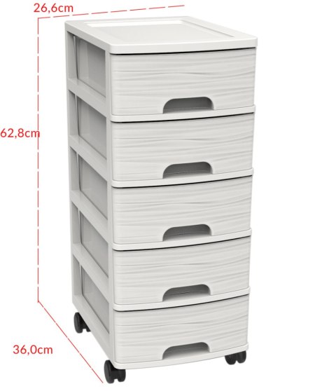 Szafka modułowa 5 szuflad A4 STYL kamień BIAŁA