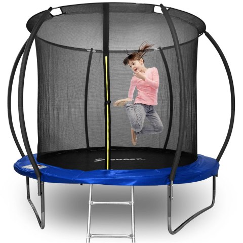 Trampolina z siatką i drabinką HENZEN 244 cm niebieska FT 8