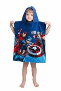 Poncho dla dzieci 50x115 Avengers 2626 granatowe ręcznik z kapturem