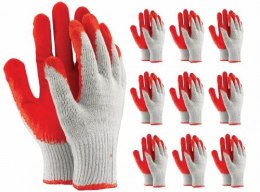 Rękawice robocze / Czerwone / Rozmiar: 9 - L / OX-UNIWAMP_C - 10 Par