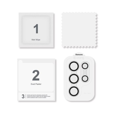 Crong Lens Ring - Szkło hartowane na obiektyw aparatu Samsung Galaxy S24 Ultra (przezroczysty)