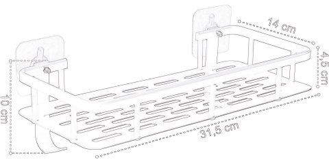 Półka loftowa ITAKA srebrna do łazienki