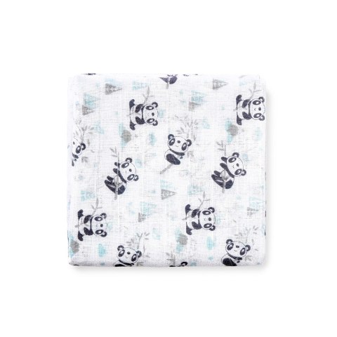 Komplet pieluch muślinowych 3 szt 80x80 Panda niebieski