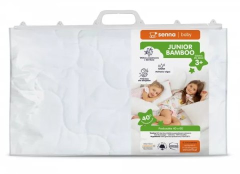 Poduszka antyalergiczna 40x60 Junior Bamboo biała z włókien pozyskiwanych z drewna bambusowego Inter Widex