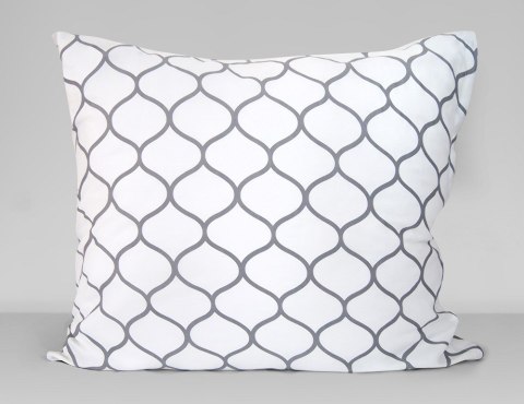 Pościel satynowa 160x200 Decor szara biała geometryczna Frotex 1