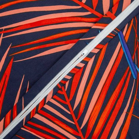 Pościel satynowa 220x200 liście granatowa czerwona 1519/1 Satynlove 5