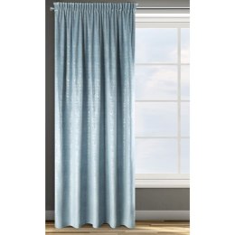 Zasłona 140x270 Cypr niebieska srebrna welurowa gotowa na taśmie