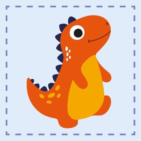 Ręcznik dziecięcy 30x30 Dinozaur zwierzaki błękitny 350g/m2 Faro