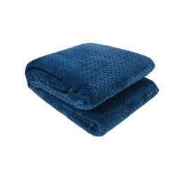 Koc narzuta z mikrofibry 160x200 Traffic granatowy 50 pled zygzak