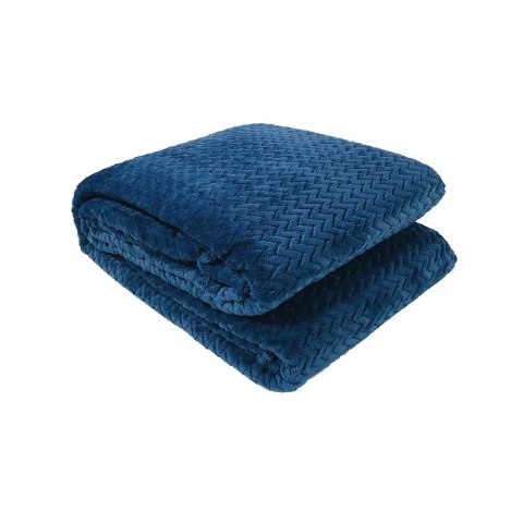 Koc narzuta z mikrofibry 160x200 Traffic granatowy 50 pled zygzak