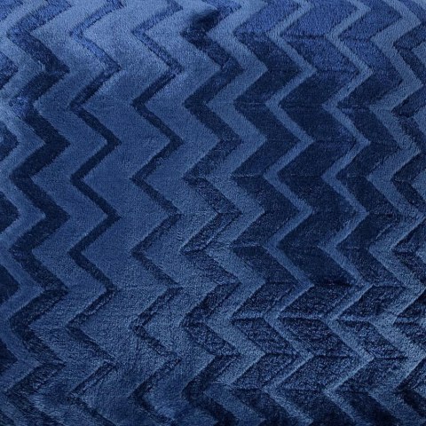 Koc narzuta z mikrofibry 160x200 Zygzag granatowy 50