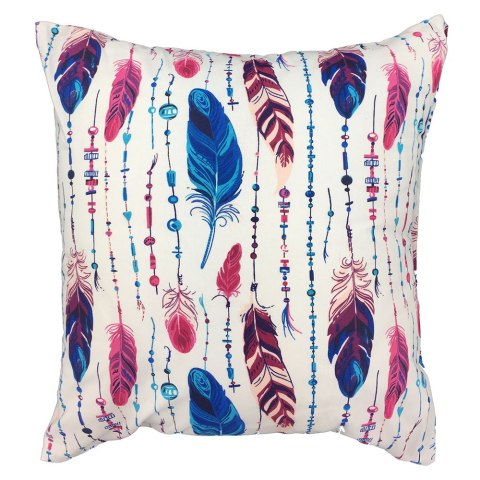 Poszewka bawełniana 40x40 1226E biała piórka różowe niebieskie
