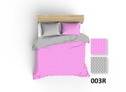 Poszewka bawełniana 40x40 R003 szara różowa groszki białe 41N 19N