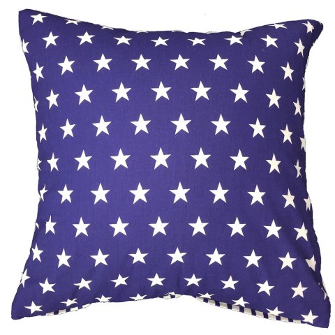 Poszewka bawełniana 40x40 R006 biała granatowa gwiazdki paski 51N 52N