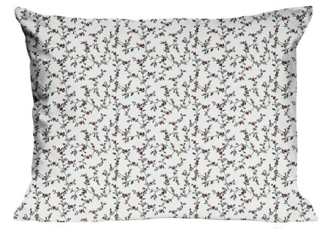 Poszewka bawełniana 50x60 1682E biała kwiatuszki żółte czerwone 1126N