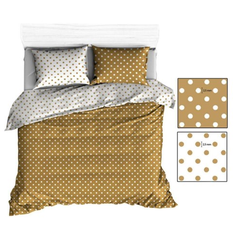 Poszwa bawełniana 160x200 R138 biała beżowa grochy 330N 344N