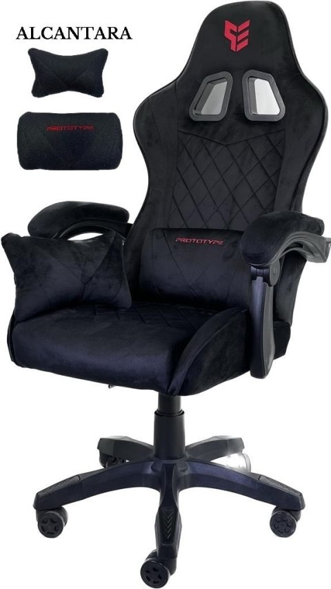 Fotel obrotowy gamingowy HERO POKER ST BLACK ALCANTARA