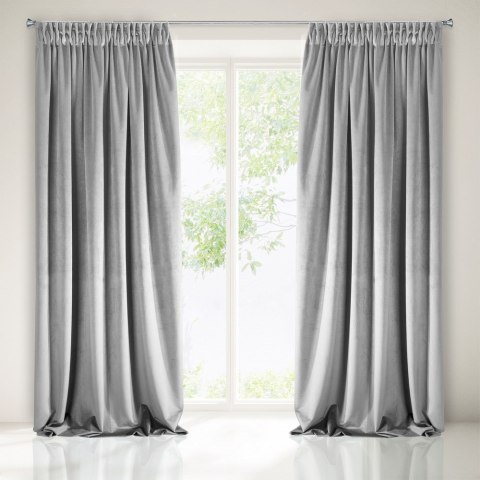 Zasłona zaciemniająca 140x270 Villa stalowa gotowa na taśmie Eurofirany