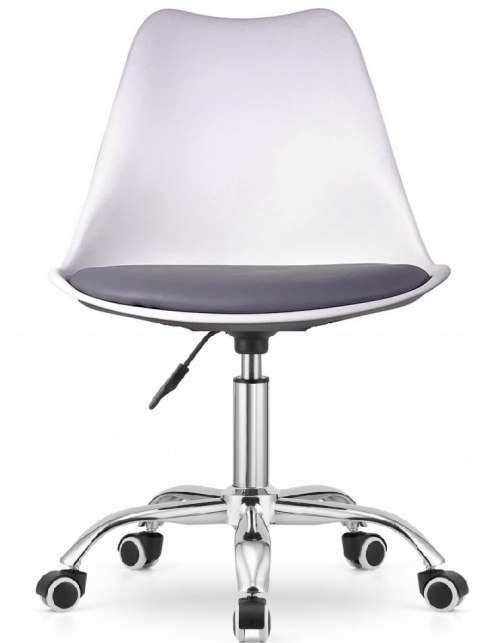 Krzesło obrotowe MONZA OFFICE WHITE + GREY PU