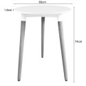 Stół KAMI Okrągły 60cm - biały / naturalne nogi