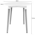 Stół KAMI Okrągły 80cm - biały / naturalne nogi