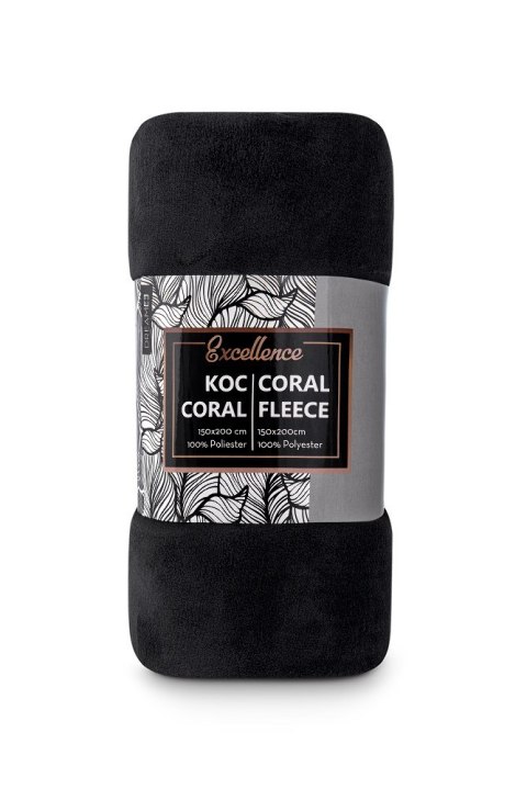 Koc narzuta z mikrofibry 150x200 Coral czarny C24
