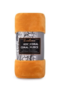 Koc narzuta z mikrofibry 150x200 Coral musztardowy C24
