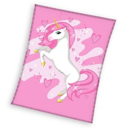 Koc narzuta z mikrofibry 150x200 Jednorożec różowy C24