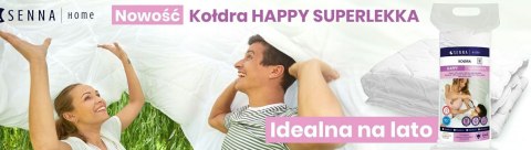 Kołdra antyalergiczna 200x220 Happy letnia super lekka 660 g biała poliestrowa mikrofaza zwijana w rulon Inter Widex