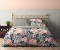 Pościel bawełniana 220x200 Flovery 001 kwiaty szara różowa 23 Faro