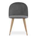 Krzesło BELLO - aksamit ciemnoszare / nogi czarne x 1