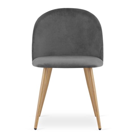 Krzesło BELLO - aksamit ciemnoszare / nogi czarne x 4