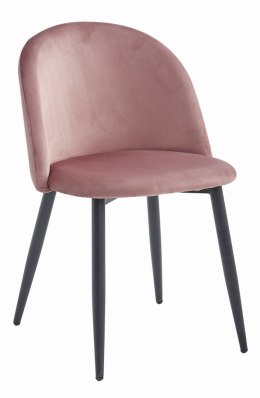 Krzesło BELLO - aksamit ciemny róż / nogi czarne x 4