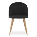 Krzesło BELLO - aksamit czarne / nogi czarne x 1